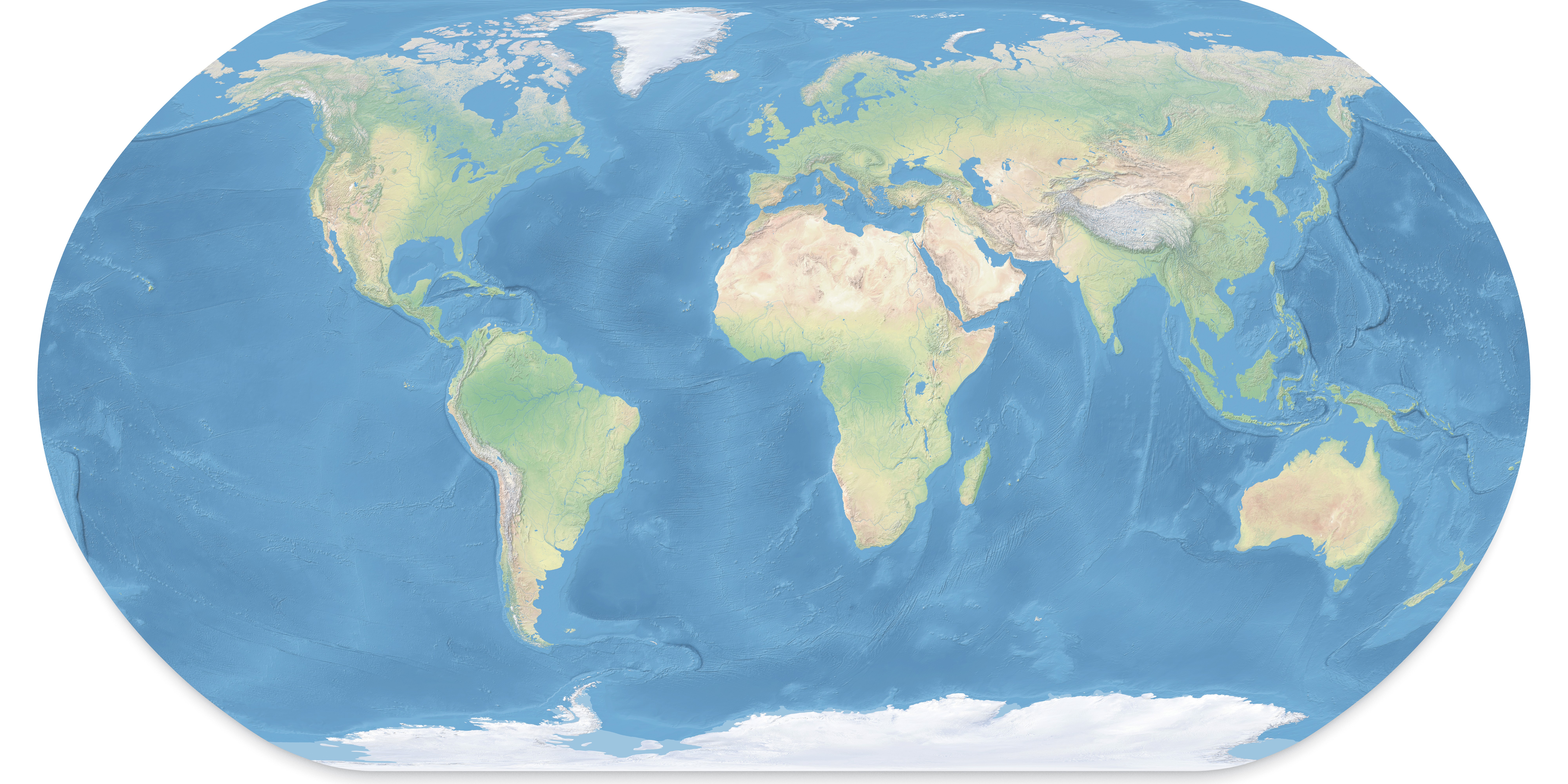 Mapa físico del mundo con las localizaciones de los proyectos de Harmusch